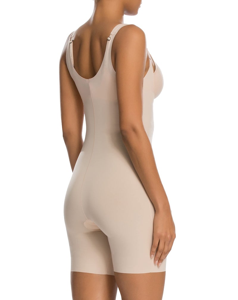 SPANX Shapewear for Women Thinstincts Open-Bust Mid-Thigh Bodysuit (Regular and Plus Sizes) Soft Nude 1X - Image 3
